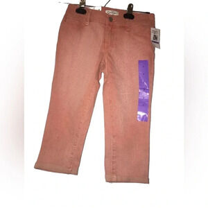 JESSICA SIMPSON ROLL CROPPED SKINNY DENIM JEANS PANTS SZ 7 Pink NWT